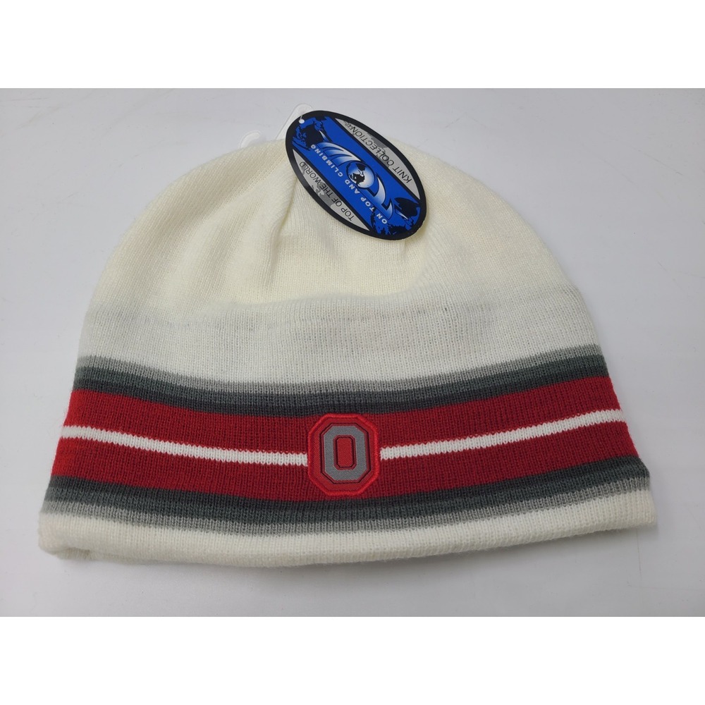 Ohio State University Buckeyes Beanie Winter Knit Hat Stocking Cap NCAA White